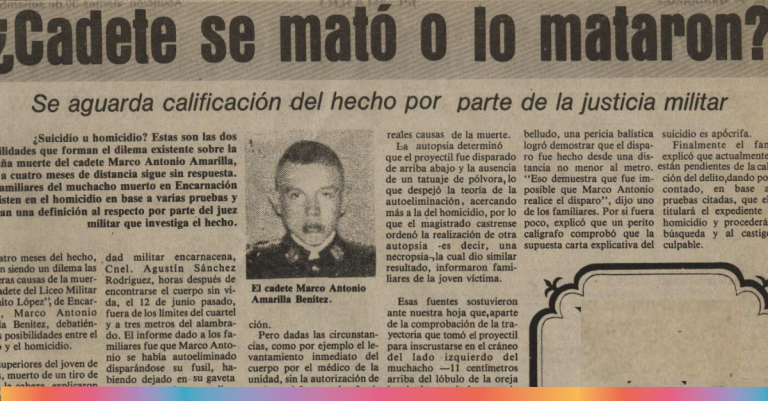 Cadete amarilla, Mi Hijo: Un Desaparecido en tiempos de Paz