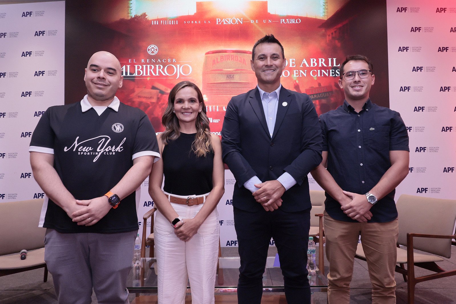 Armando Aquino, Silvia Caballero, Justo Villar y Ricardo Arias