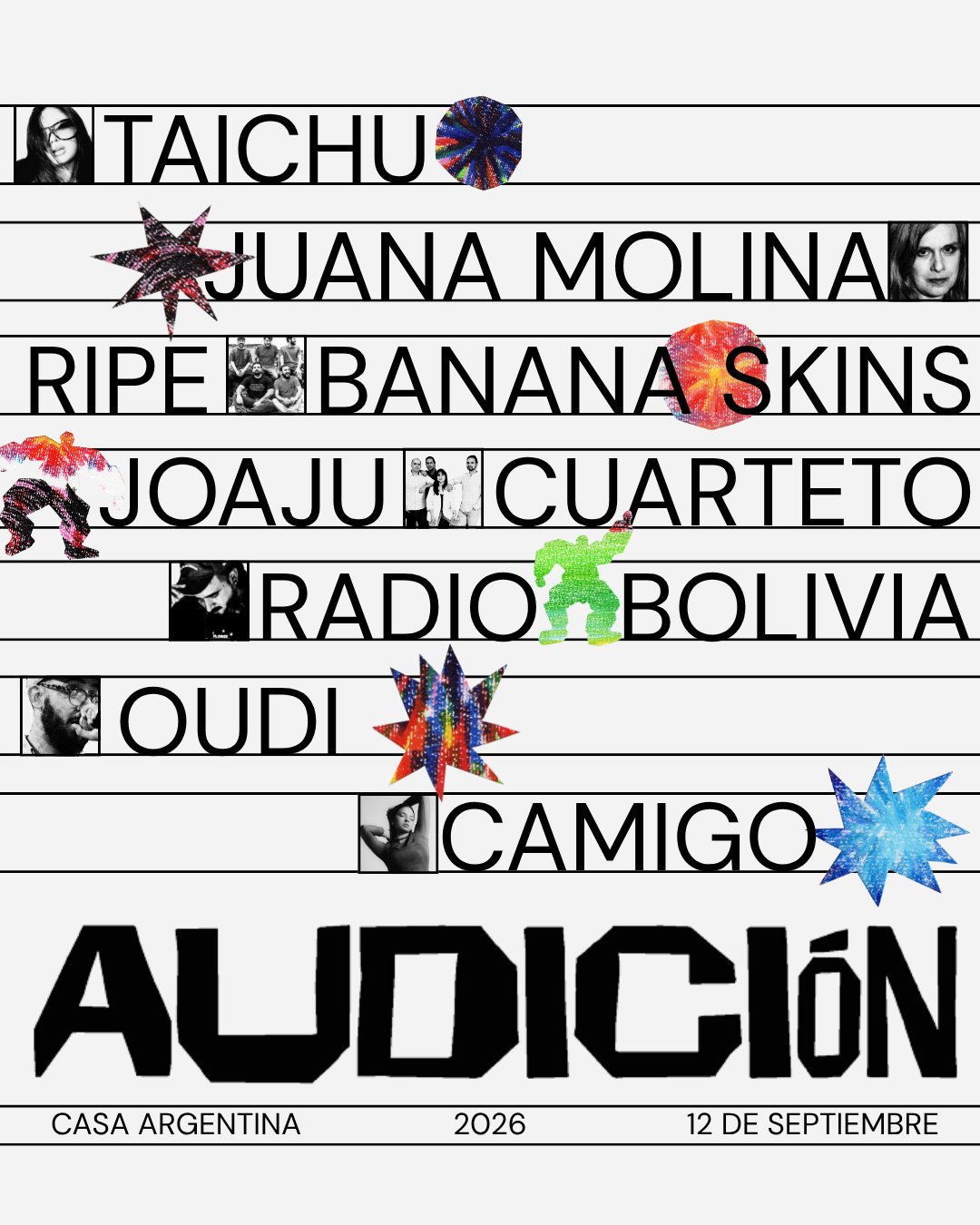 Audición Fest: festival de géneros cruzados con Juana Molina, Taichu y siete propuestas de la escena local