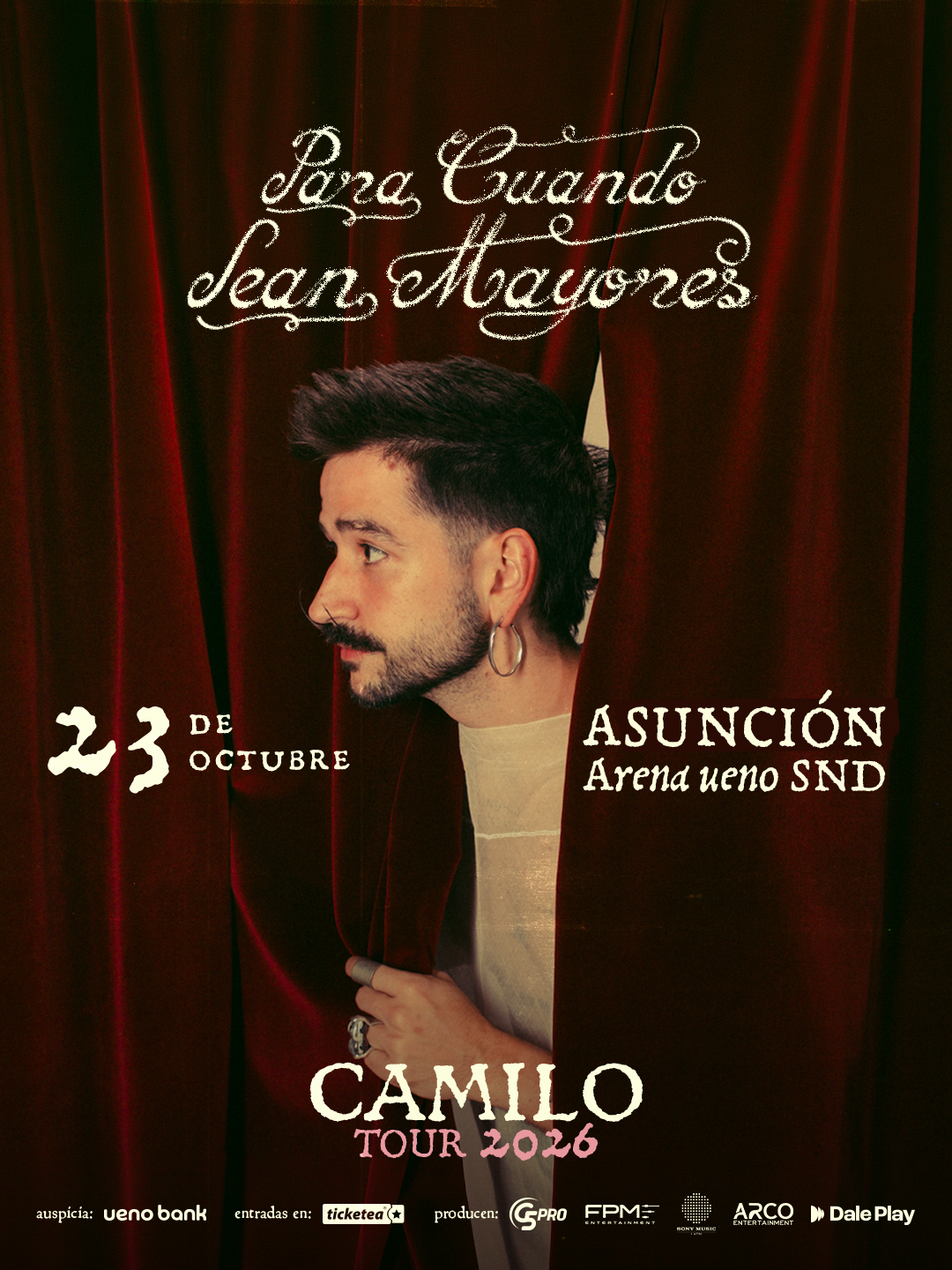 Afiche del concierto de Camilo en Paraguay