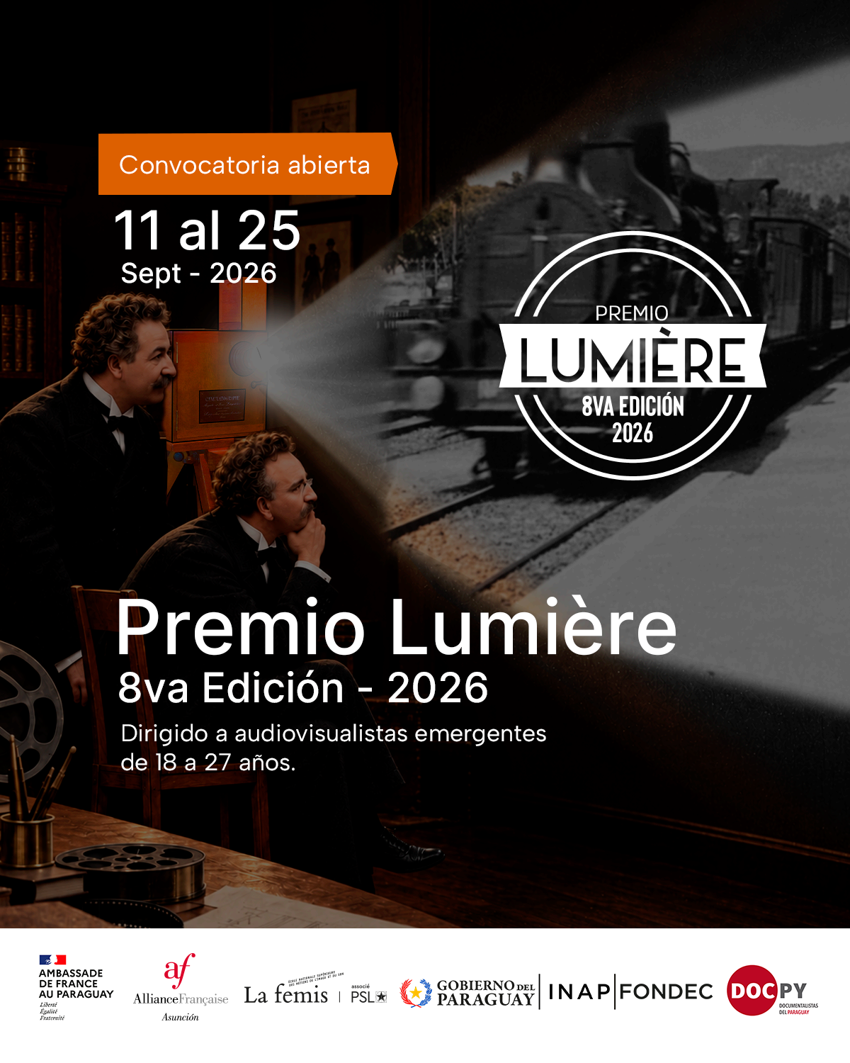 Afiche de la convocatoria del Premio Lumière 2026