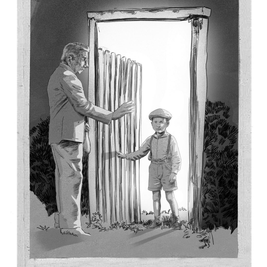 Ilustración vinculada a El portón de los sueños y Augusto Roa Bastos