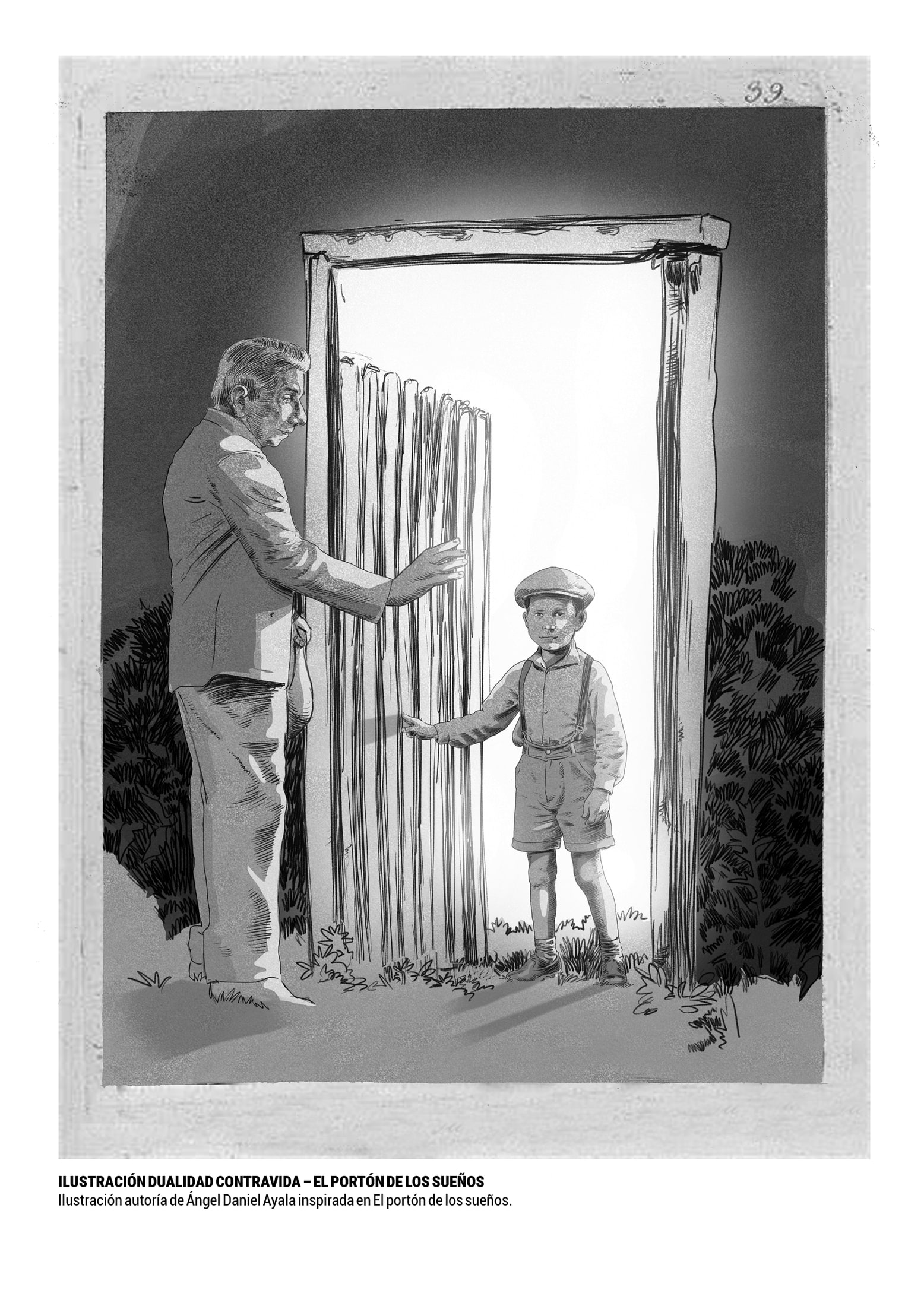 Ilustración vinculada a El portón de los sueños y Augusto Roa Bastos
