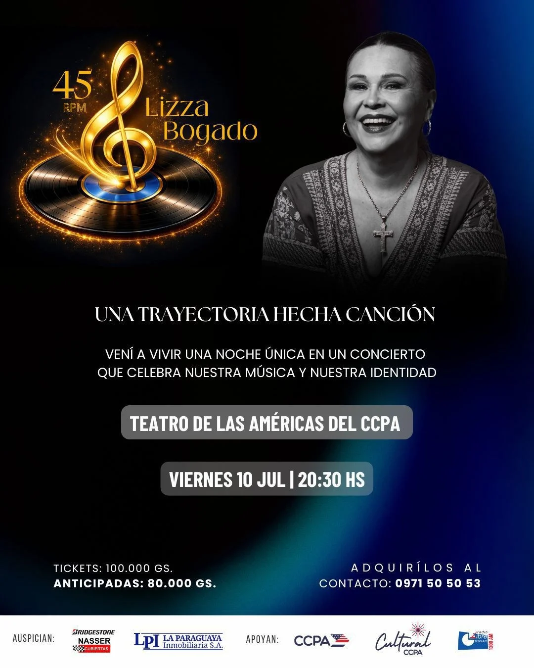 Lizza Bogado 45RPM — Teatro de las Américas CCPA, julio 2026