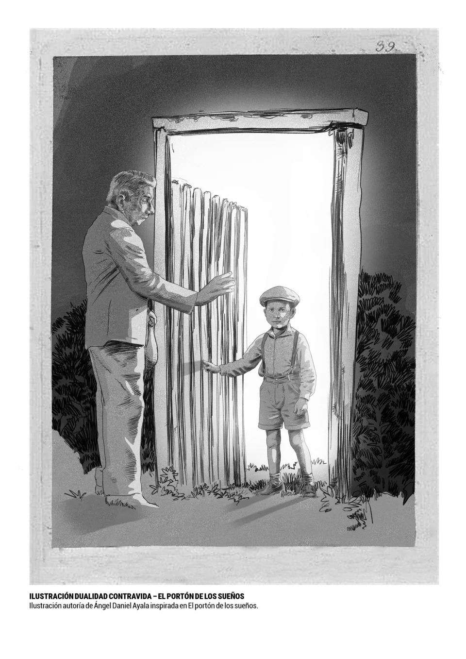 Ilustración vinculada a El portón de los sueños y Augusto Roa Bastos